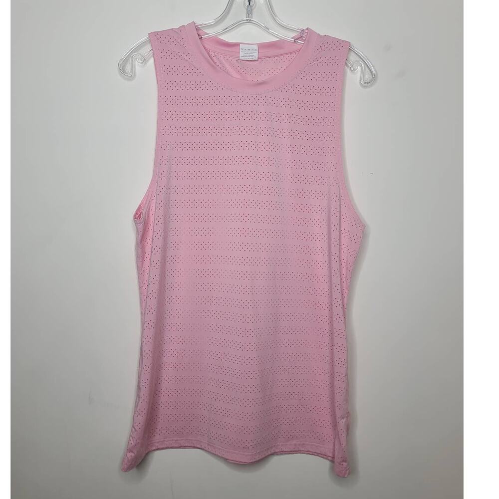 Zyia Active chill pink perforated athletic tank top - large